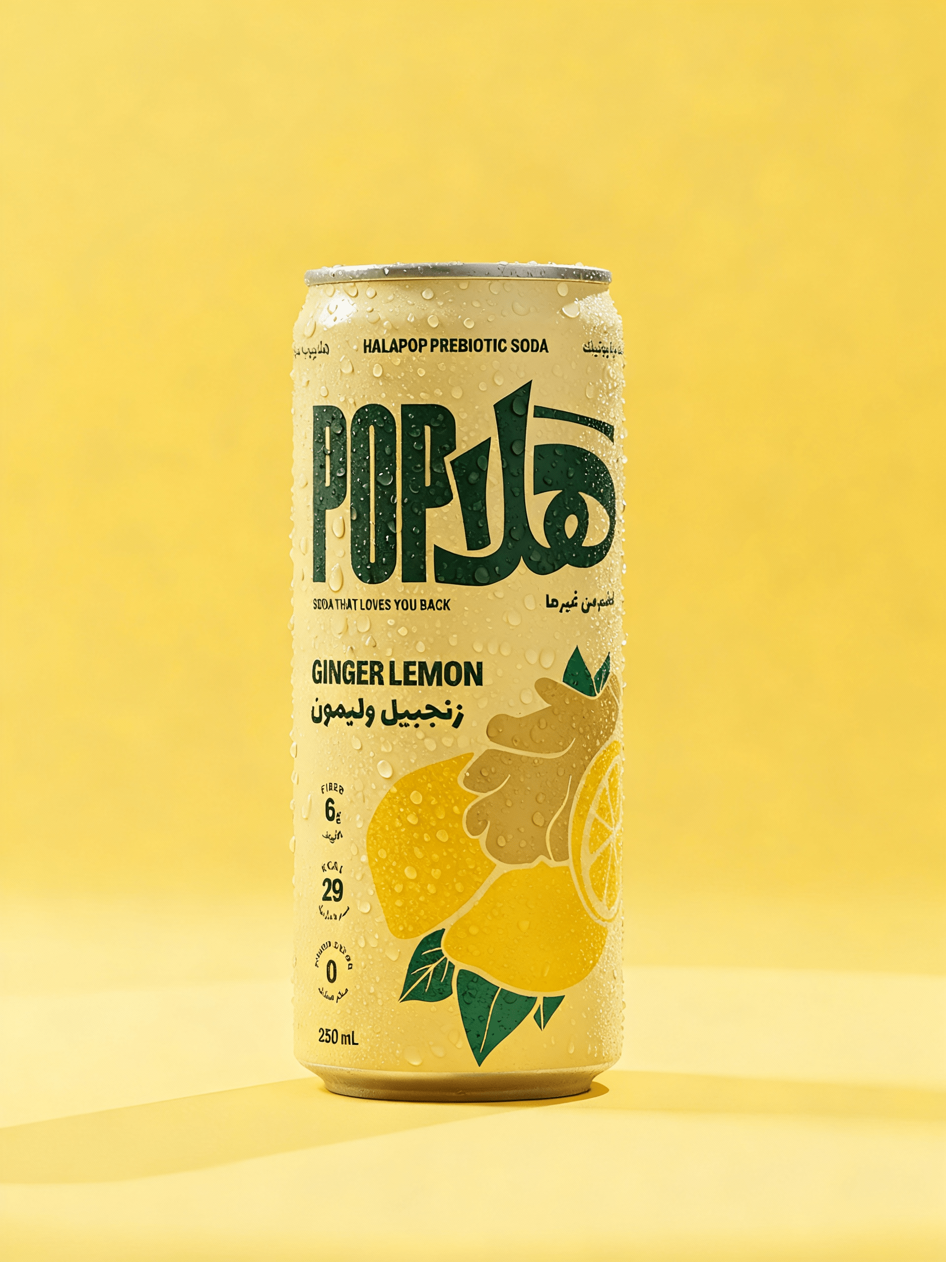 Ginger Lemon - HalaPop | Healthy Prebiotic Soda